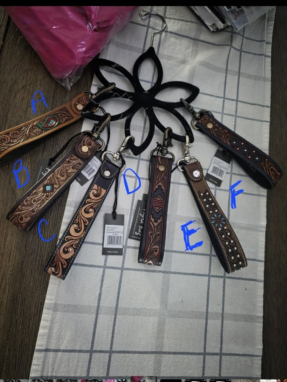 Myra Leather Wristlet Key Fobs